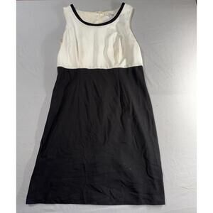 Black and White Sleeveless Colorblock Dress